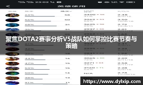 聚焦DOTA2赛事分析V5战队如何掌控比赛节奏与策略